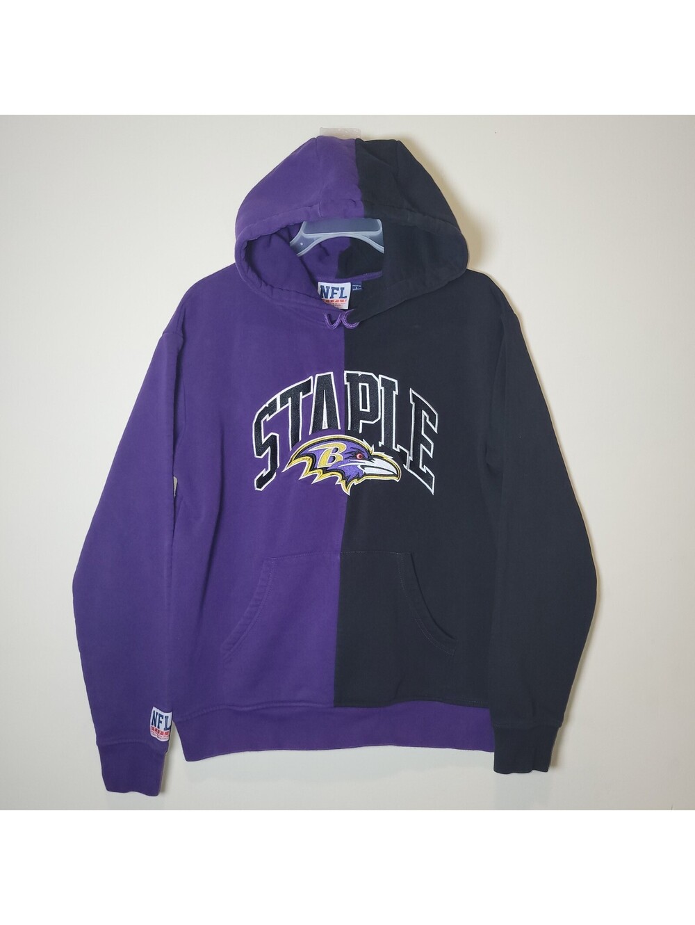 Staple x NFL Baltimore Ravens Black/Purple Fleece Sweatshirt Hoodie Adult L